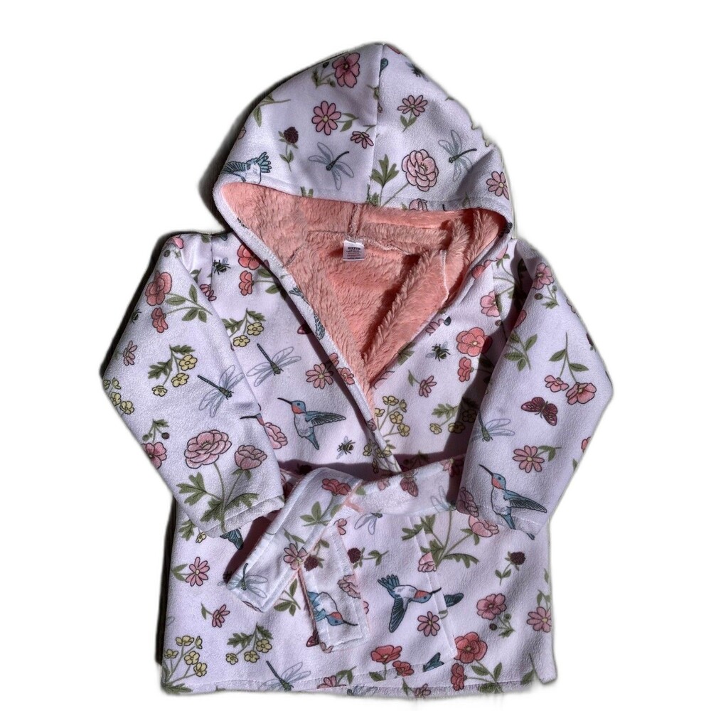 Hudson Baby Faux Fur Lined Pool Beach Robe Cover-ups Girls  18-24 months floral